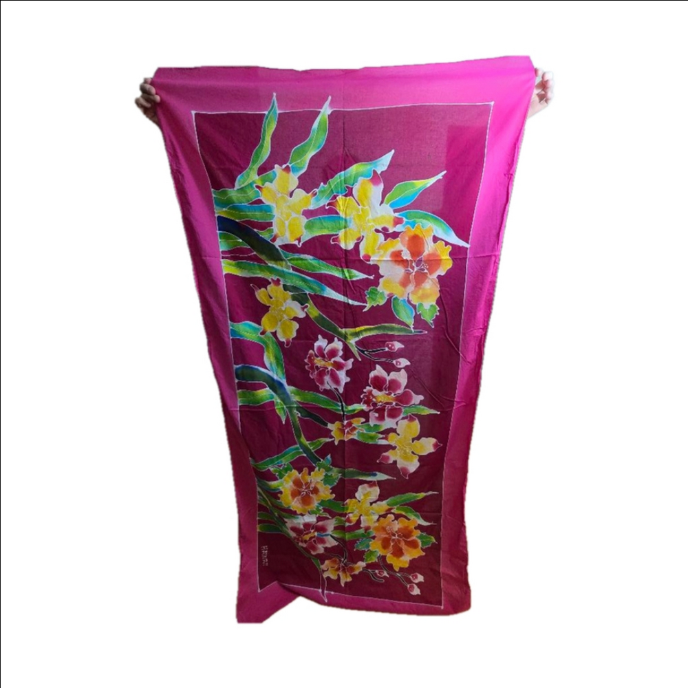 Hawaii Sarong Scarf One Size Pink Floral